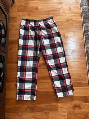 Target Black White Red Plaid Fleece Pajama Pants